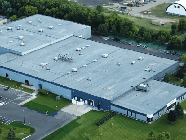 Flat roof of warehouse