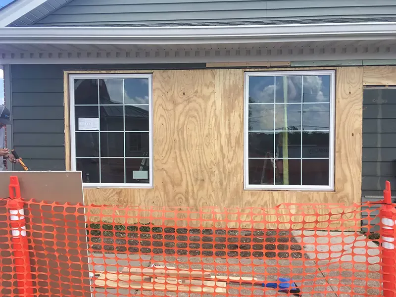 Siding installation job in progress